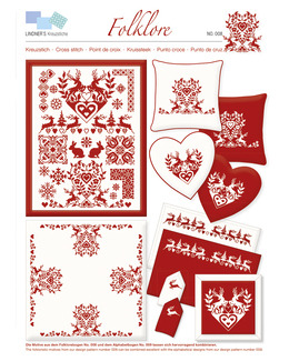 Korsstygnsmönster Röd/Vit