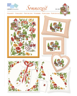 Korsstygnsmönster Vallmo