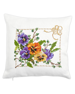 Broderikit Kudde Styvmorsvioler