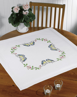 Broderikit Duk Småfåglar med eller utan garn