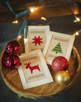 Broderikit Kort Jultider 3-pack