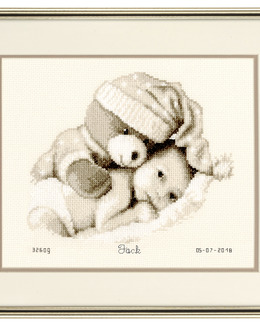 Broderikit Födelsetavla Godnatt