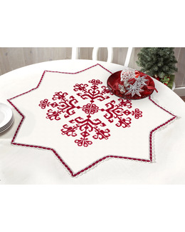 Broderikit Duk Vit stjärna med eller utan garn