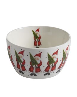 Nääsgränsgården Schale aus Porzellan mit bedrucktem Motiv Weihnachtsfrieden - Weiß - Nääsgränsgården Weiß