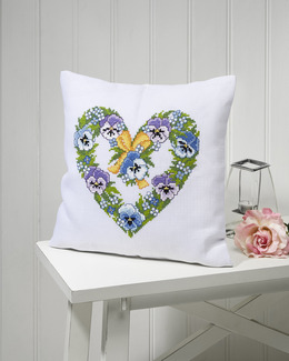 Broderikit Kudde Blommande hjärta
